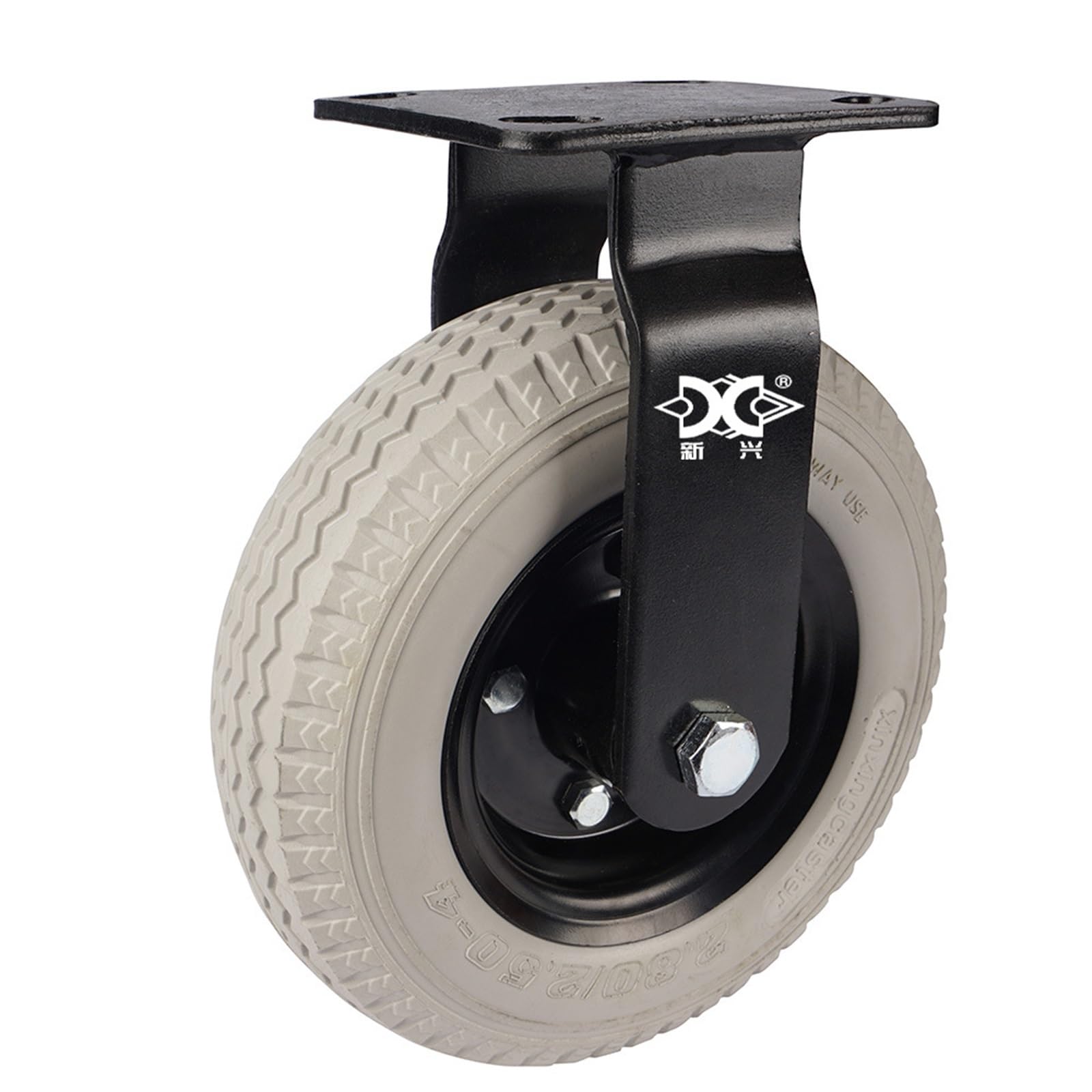 Rueda resistente de 8 ", rueda de espuma de poliuretano, carrito Industrial sólido, 1 ud.(Galvanized-Direction)