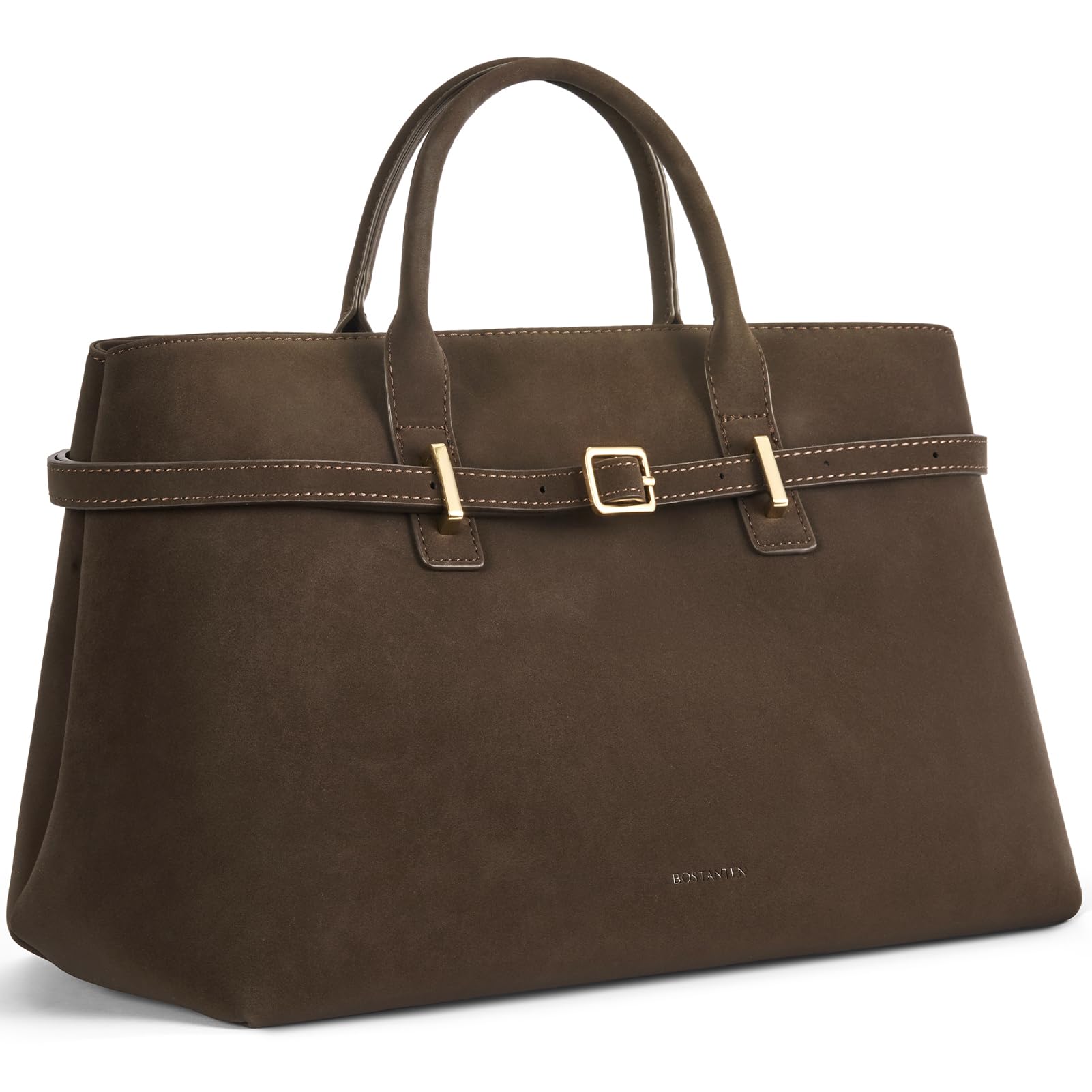 BOSTANTEN Work Tote Bags for Women Suede Leather Top Handle Satchel Crossbody Bag shoulder Purse with Adjustable Strap