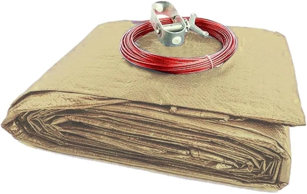 Supreme Plus Winter Pool Cover for 33' Round Above Ground Swimming Pools | Tan/Silver | Easy to Install, UV Protected, and Durable | Includes: 4' Overlap Material, Cable, Winch, and Warranty