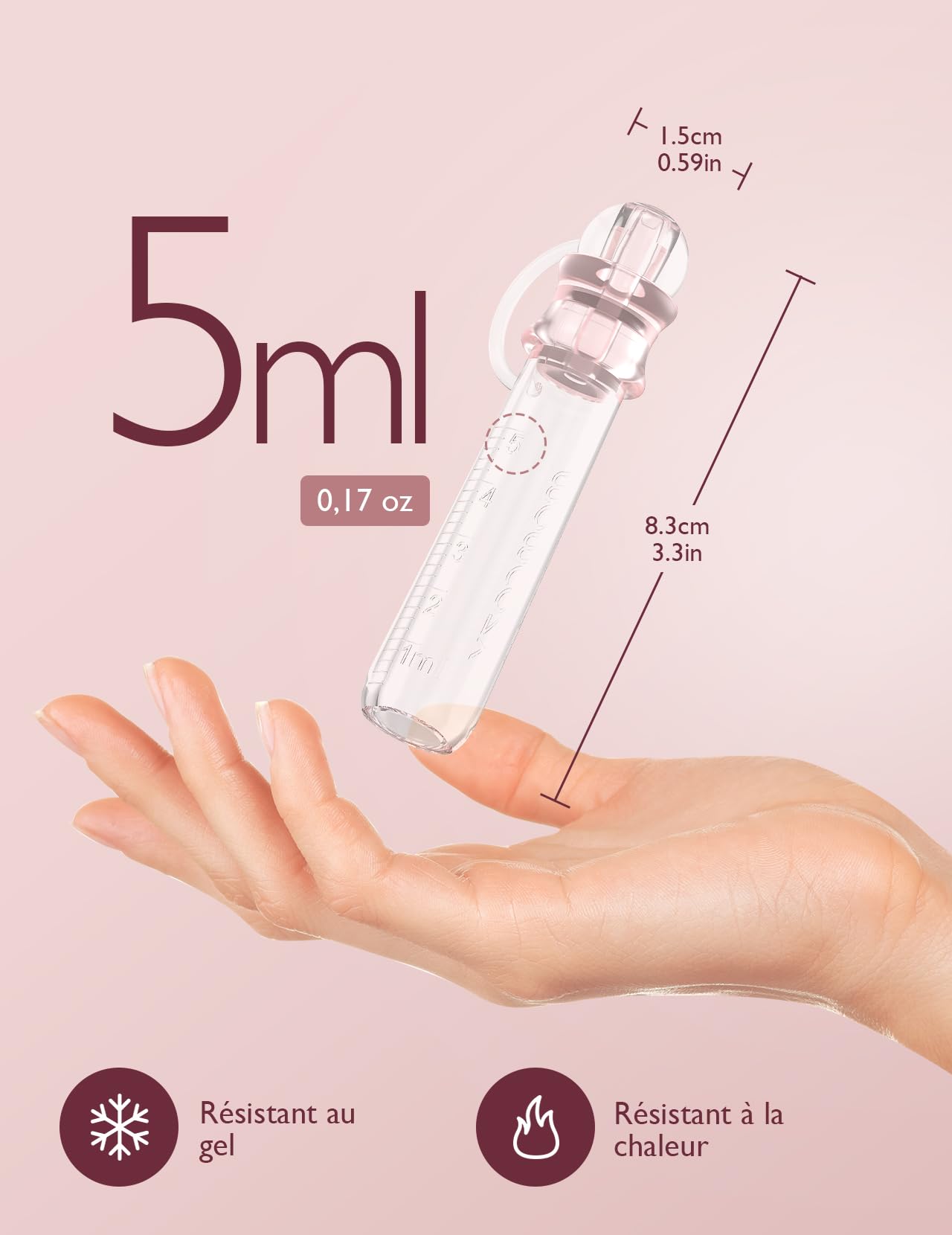 Momcozy Collecteur de Colostrum & Lait Maternel Réutilisable - Kit 6 Récipients Portables 5ml Sans BPA avec Étui et Lingettes Coton | Conservation Hygiénique Allaitement
