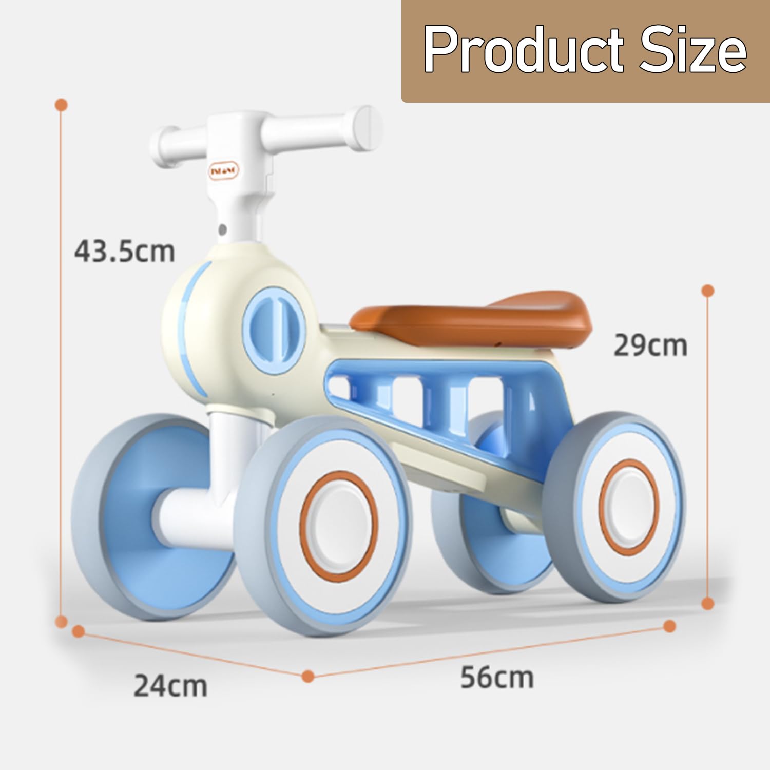 Balance Bike Toys for 1 Year Old Boy Gifts,12-72 Month Toddler Balance Bike With Music Lighting,Toddler Best First Birthday Gift Children Walker No Pedal Infant 4 Wheels Bicycle (Blue-2)