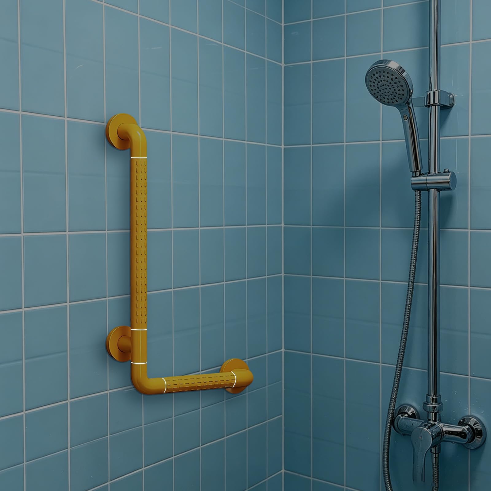 Maniglia di sicurezza a forma di L, in acciaio inox, antiscivolo, fosforescente, per bagno, vasca da bagno, scale, maniglia di supporto per anziani disabili