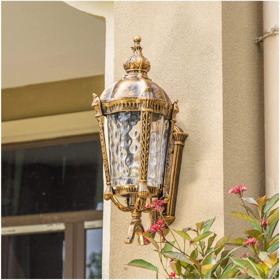 Applique murale extérieure style rétro européen luminaire étanche bronze pour patio