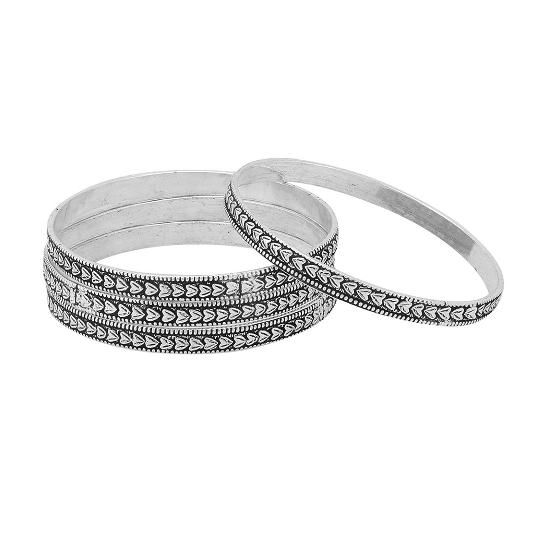Yellow Chimes German Oxidised Silver 4 PCs Traditional Antique Bangle Set for Women and Girls (B08ZKPHYDJ) Amazon Price History, Amazon Price Tracker
