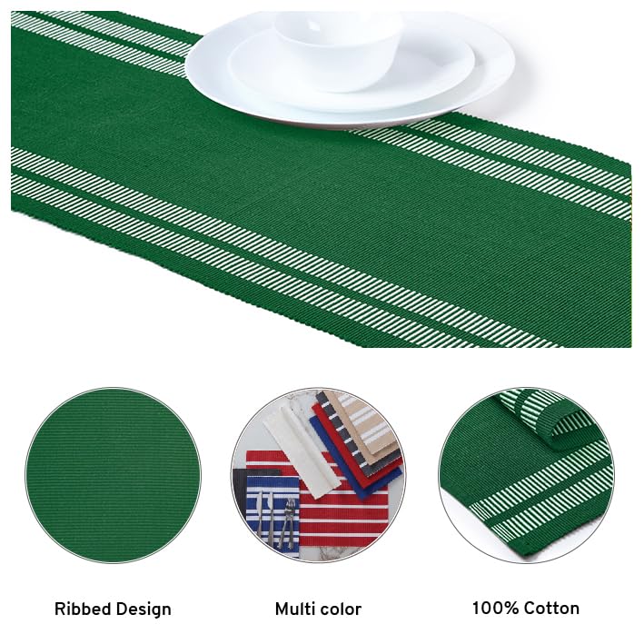Encasa XO Dining Table Runner 32x183 cm, Ladder Dk Green - Image 4