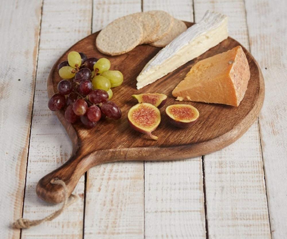 SHAHAZ CRAFTS Premium Round Mango Wood Chopping Board for Kitchen | Multipurpose Wooden Cutting Board | Serving Platter | ...