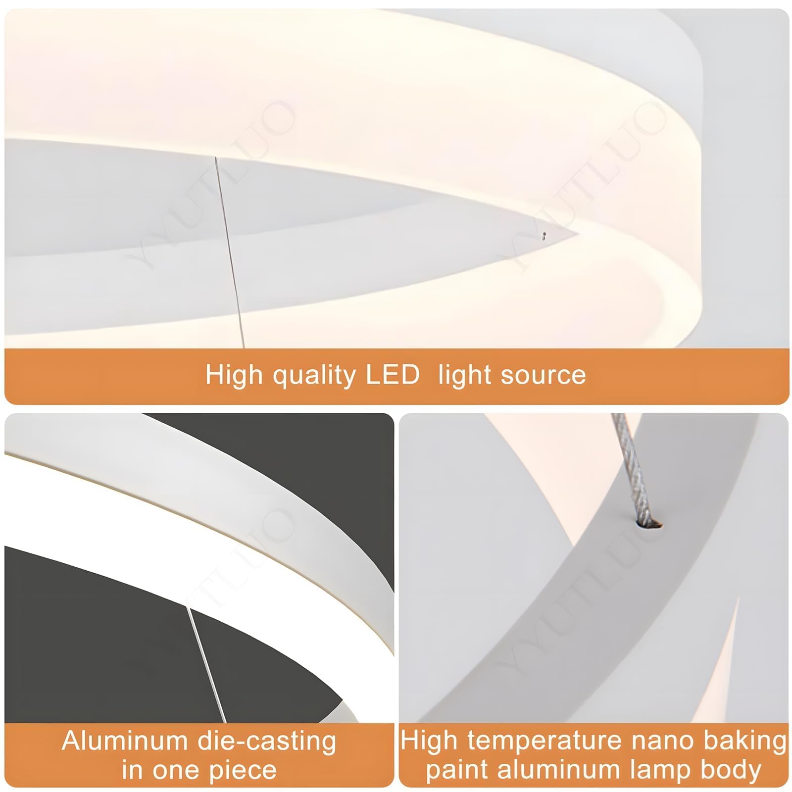 Lampadario LED Moderno DIY Cerchio | 1 Bianco Anelli :60cm=29W | Illuminazione A Sospensione LED In Metallo+Acrilico Telecomando Dimmerabile Lampada Sospensione Soffitto Rotondo Soggiorno