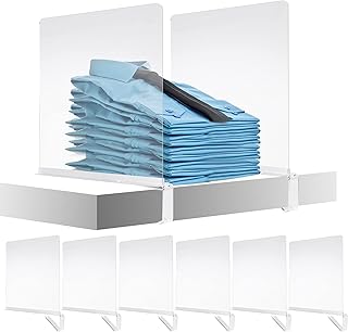 Sponsored Ad - Infankey Acrylic Shelf Dividers-6 Pack Clear Shelf Divider for Closets, Detachable Adjustable Closet Shelve...