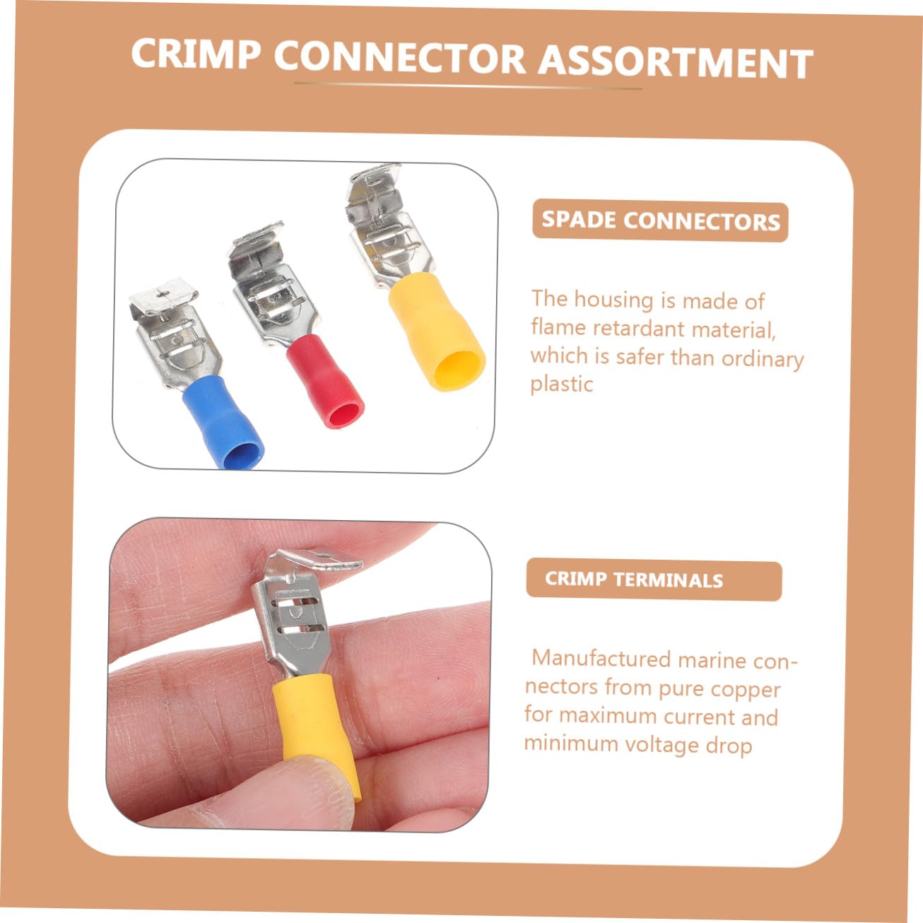 140 Stück Crimpverbinder Sortiment mit Halbisolierten Schnellverbindern aus Kupfer und Nylon Geeignet für 0,5-6 Mm² Leitungen im Maschinen und Elektroanschluss