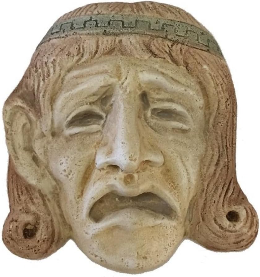 Theatrical Ancient Greek Tragedy Mask, 6" X 5" X 1.5"