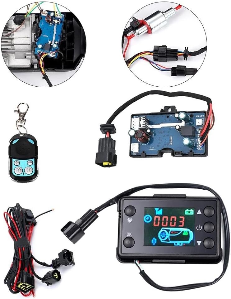 12V 24V Universal-Diesels Air Heater Controller LCD Monitor Switch, Control Board with Remote Control, Air Diesel Heater Parking Remote Controller