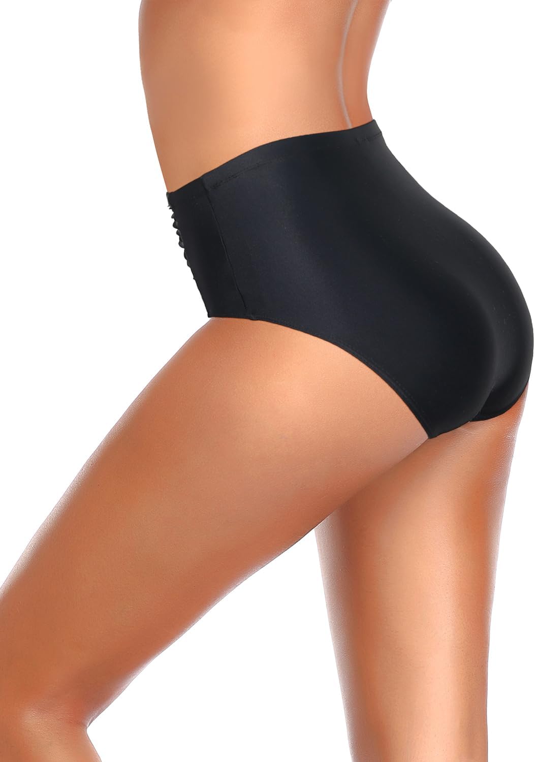 Tempt Me Women High Waisted Bikini Bottoms Tummy Control Swimsuit Bottoms Ruched Bathing Suit Bottom - Image 7