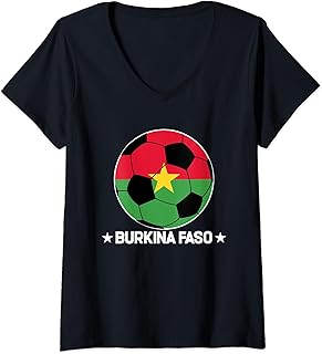 Burkina Faso Soccer Team Burkina Faso Flag Jersey Football V-Neck T-Shirt