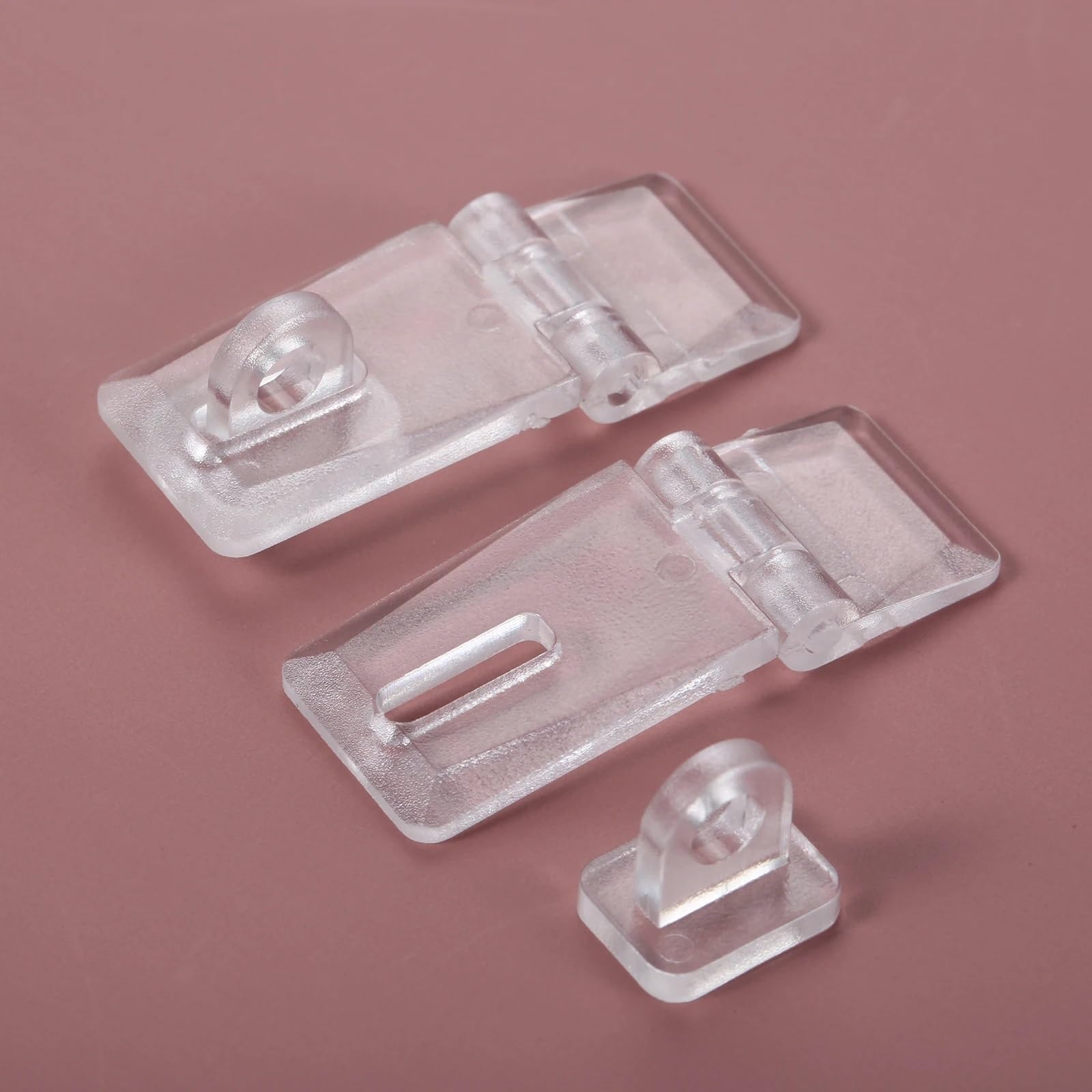 4 Sets 41x16mm Transparent Acrylic Hinge Lock Jewelry Box Cabinet Door D Clear Buckle Concealed Locking