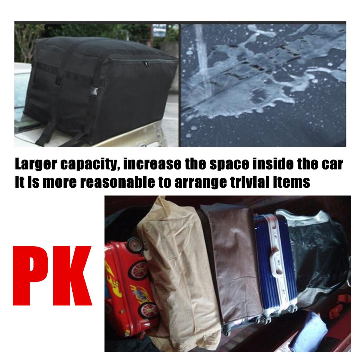 Box Auto Impermeabile Automobile Container Roof Borsa Top portabagagli di viaggio impermeabile 218L Cargo portapacchi nero Storage Sacco for le automobili