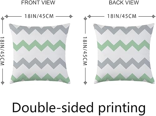 Miniatura 3 de Juego de 4 fundas de almohada verdes de 18 x 18 pulgadas, fundas decorativas para primavera y verano, para exteriores, diseño geométrico floral para