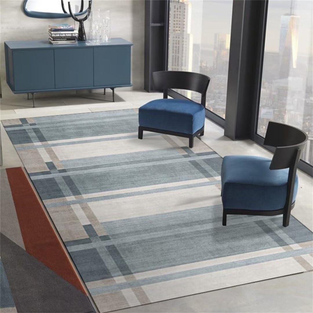 Tapis chambre jeunesse bleu 80x160cm pour réchauffer un sol de salon