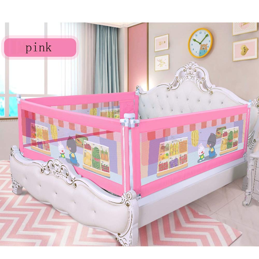 Barandillas para Camas Barandilla De La Cuna - Barandilla Elevable De La Cuna, Cama para Niños, Cama Doble, Barandilla De Cama Universal De 1,5 M / 1,8 M / 2 M (Tamaño : Pink-2m)
