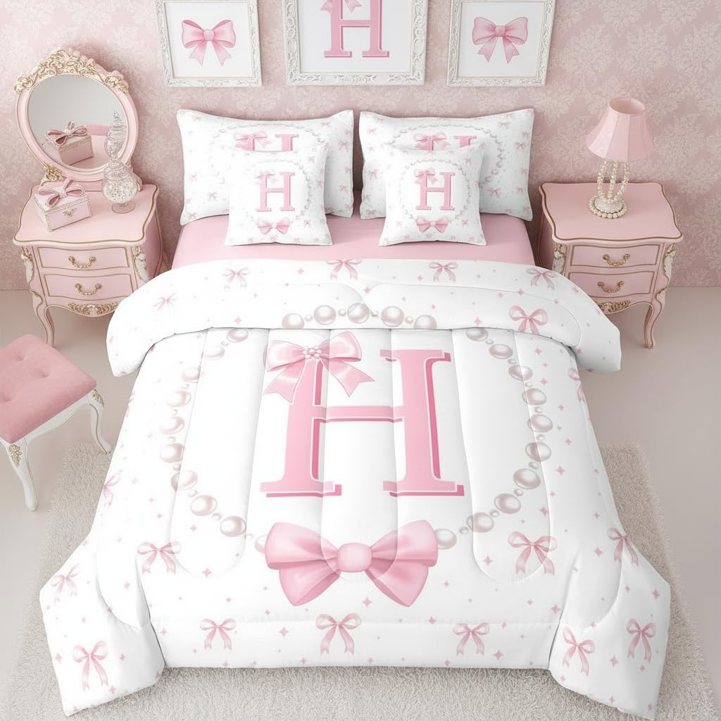 Photo 1 of Erose Bridal 7-Piece Full Comforter Set - Pink White H