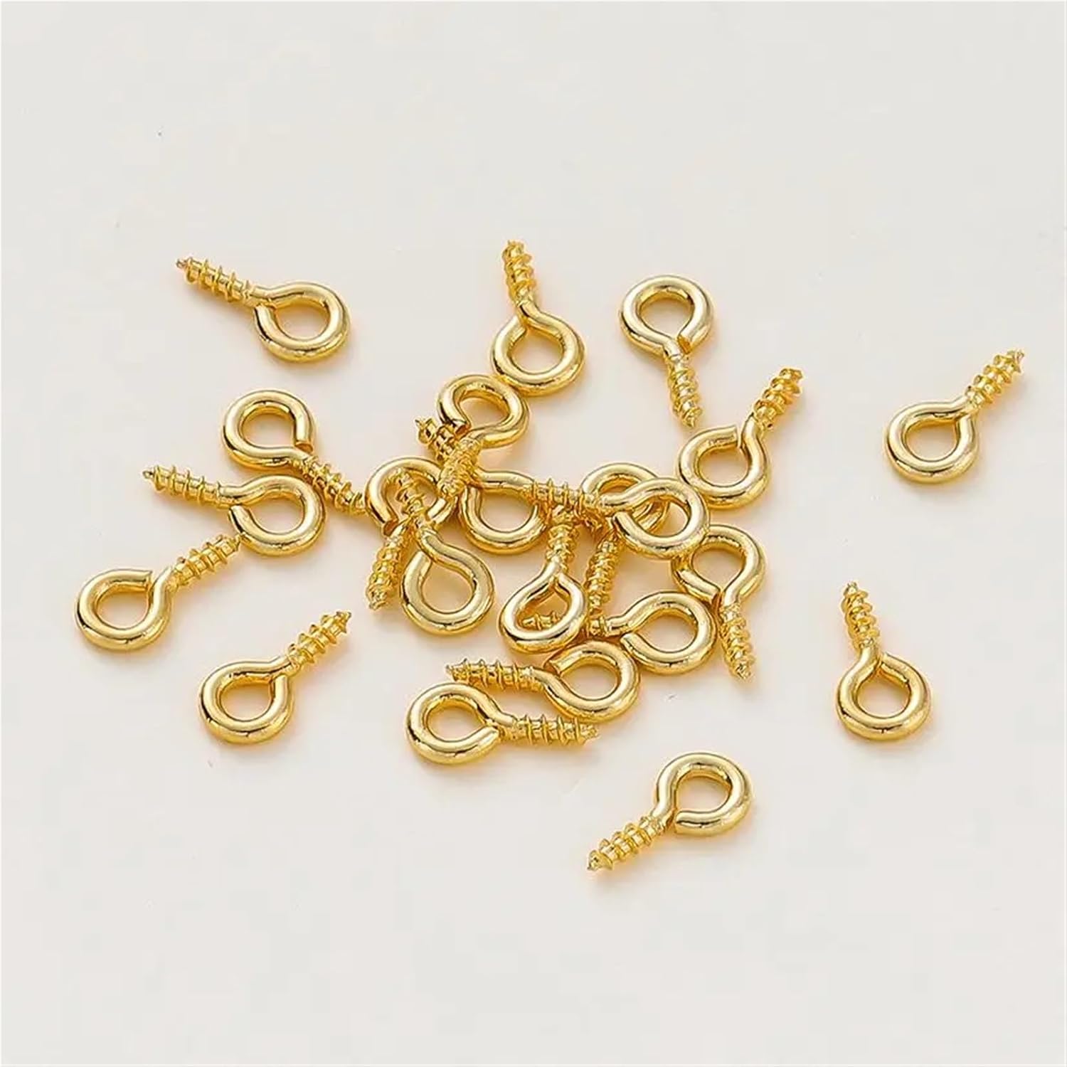 Small Screw Eye Pins 400pcs 14K/18K Gold Plated Silver 8mm 10mm Screw Eye Pins Hooks Pendants Connectors for Pendant Cork Bottles(Rose Gold,4 x 8mm)