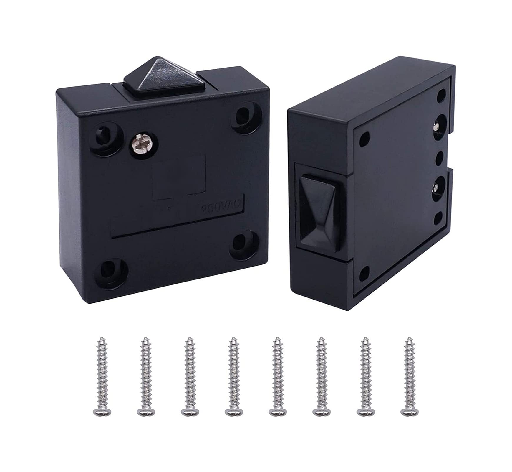 Interruptor táctil de armario negro, 2 uds., interruptor de lámpara de armario, interruptor táctil de puerta automático normalmente cerrado