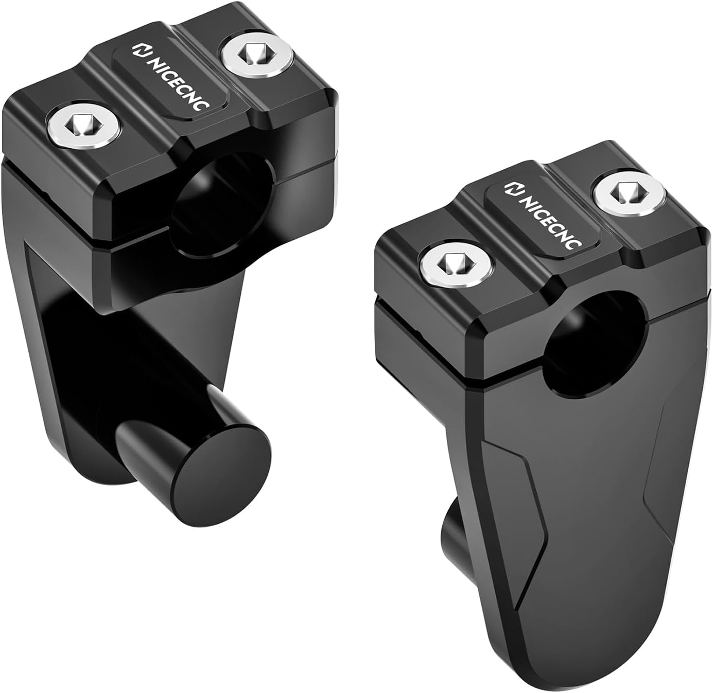 NICECNC Handlebar Raise 2" Risers Clamps Fits 7/8" Bar Compatible with Yamaha Raptor 700 2013 2014-2020 2021 2022 2023 2024, 700R 2013-2024 Blaster 200 1988-2000 2001, Banshee 350 1987-2001 Black