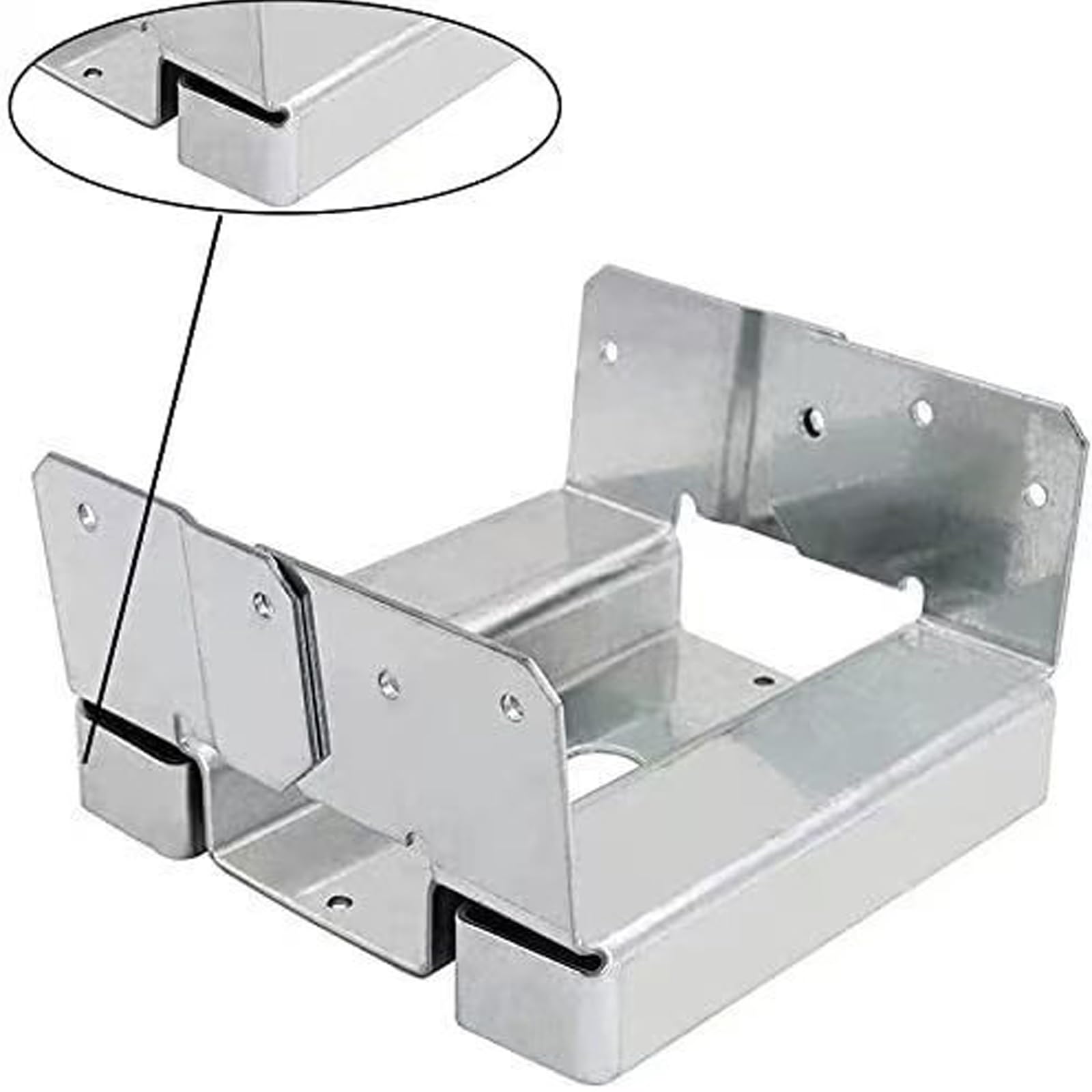 Base de poste de acero galvanizado de 8 unidades para proyectos al | Componentes de acero galvanizado con diseño flexible y uso mejorado al aire libre para estructuras de jardín