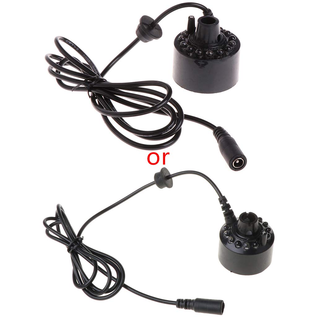 caralin Mist Maker Fogger Water Fountain Pond Fog Machine Atomizer Air Humidifier with 12 LED Light for ice Home Aquarium Plastic