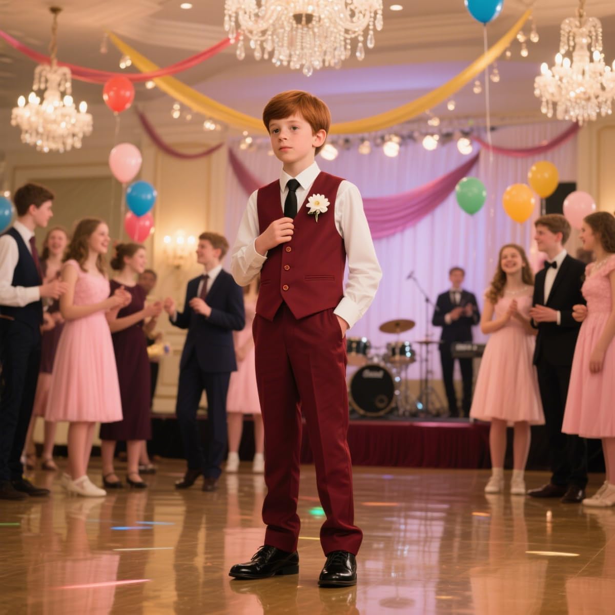 Kids Vest Suits for Boys 2-Piece Beach Wedding Slim Fit Dress Tuxedo Outfit Youth Boy Prom Party Formal Dresswear Set