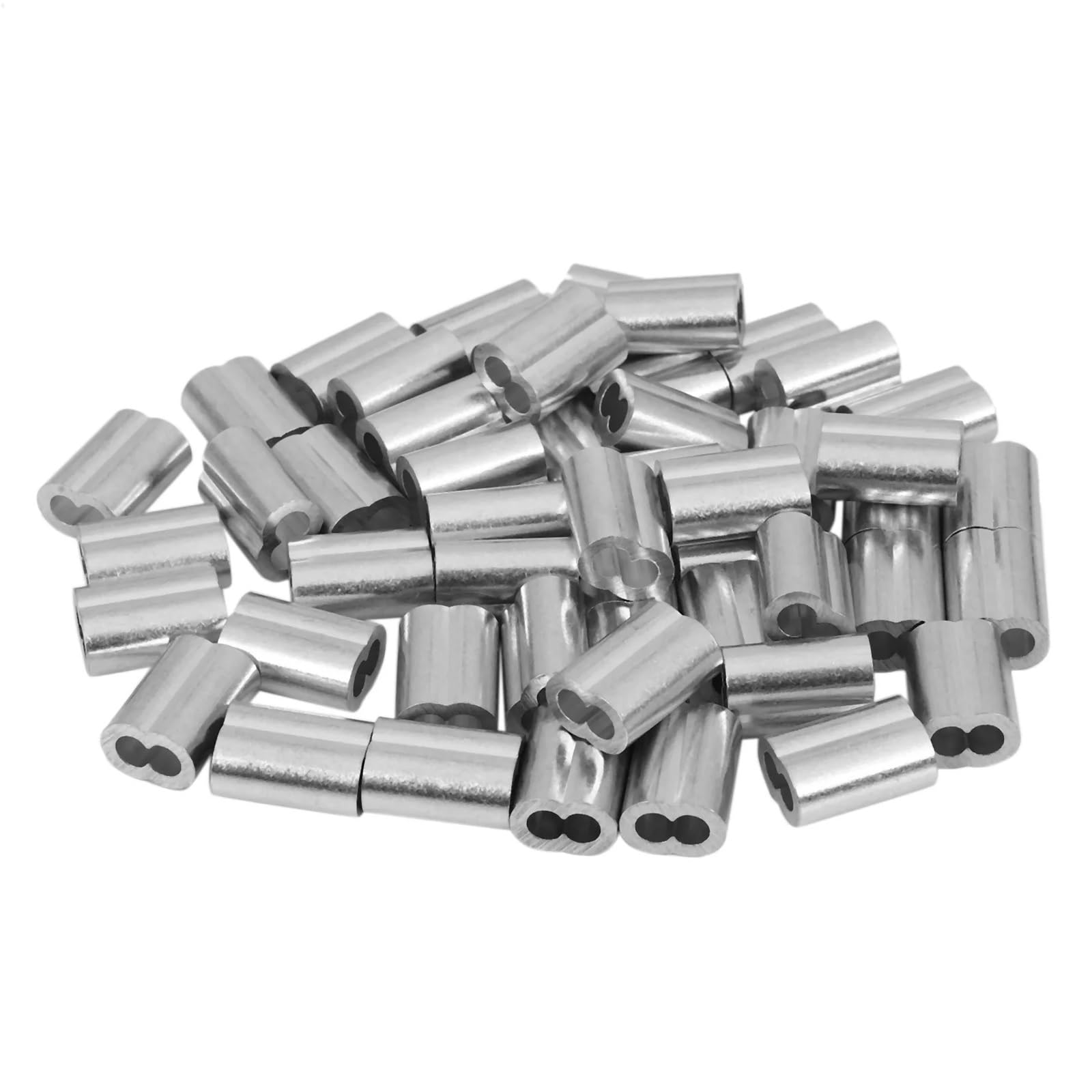 Puntali, Manicotti a crimpare for cavi 500 pz Puntali for filo a doppio foro Fermacavi in ​​alluminio Clip for fibbia for fune