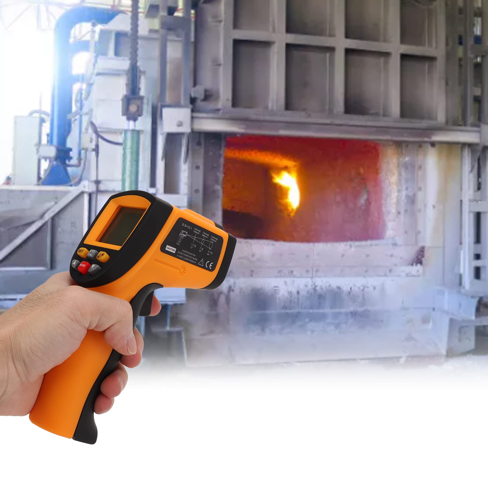 Strumento di misurazione della temperatura portatile senza contatto 900 Termometro a infrarossi per applicazioni industriali nei settori energetico, chimico, caldaie a carbone e