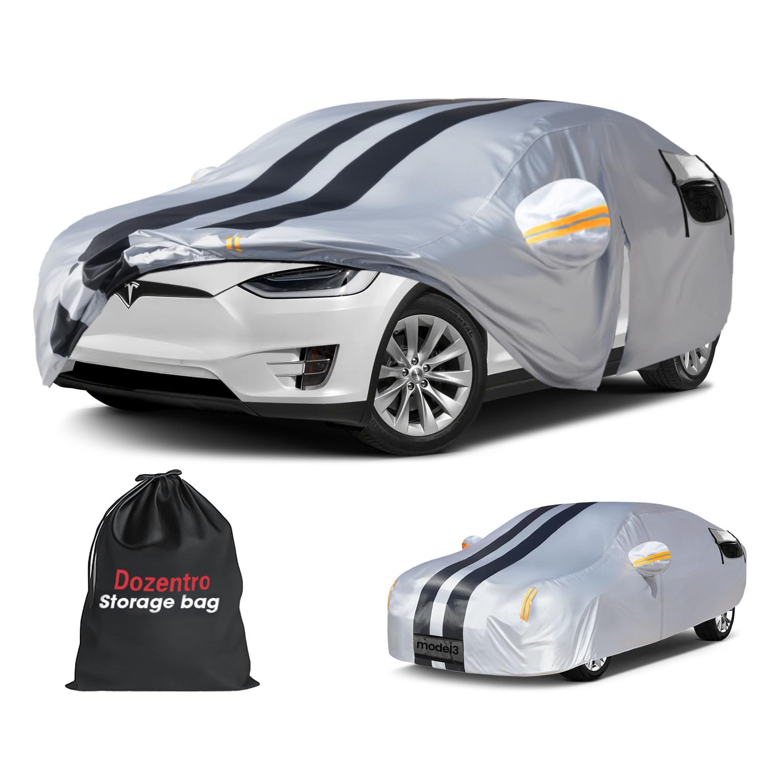 Photo 1 of 10 Layers Car Cover Custom Fit for Tesla Model X 2015-2026 100% Waterproof All Weather Automobiles, Gift with Towel, Heavy Duty Car Covers for Rain Sun UV Protection with Door Zipper.