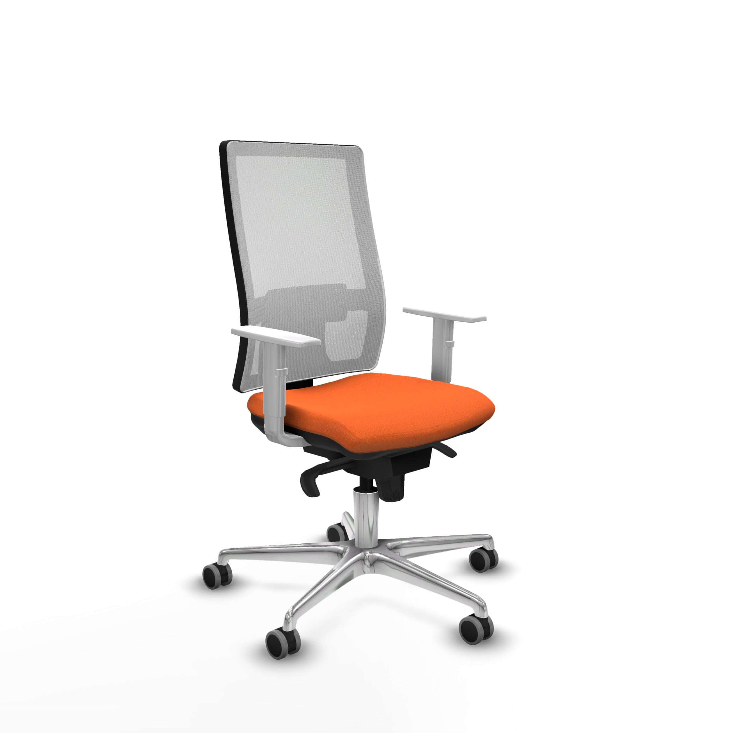 Piqueras y Crespo Horna: La Mejor Silla de Escritorio Calidad Precio con Respaldo Regulable en Altura, Apoyo Lumbar L1D, Brazos Blancos y Mecanismo sincro 5 Posiciones