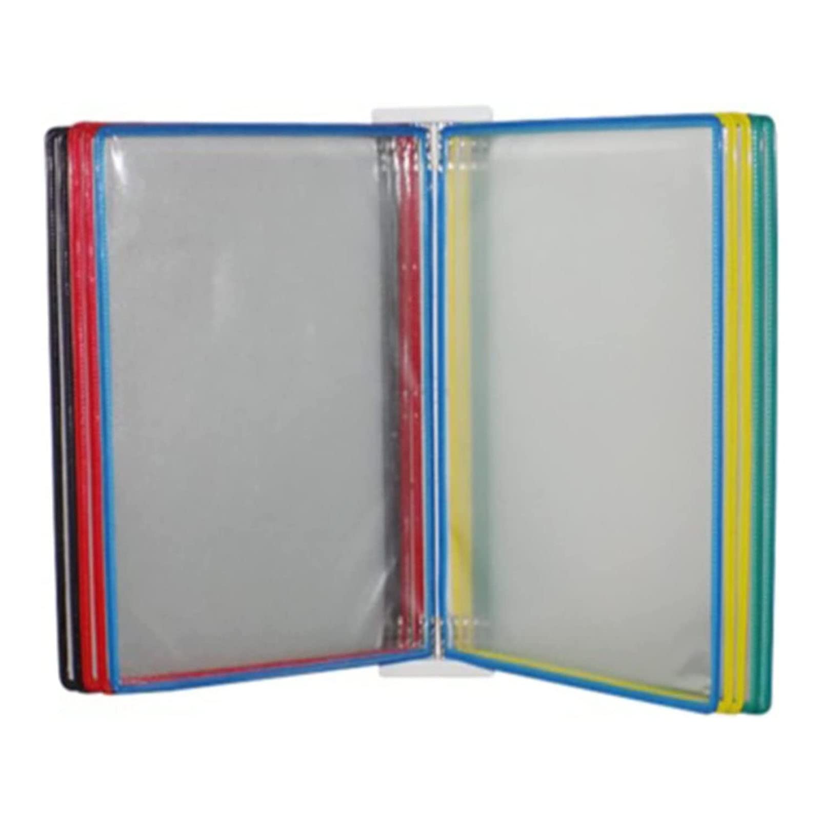MYUYEE Wall Mount Reference Organizer - Wall Mount Reference Organizer, Pvc And Metal, 10 Display Pockets, Poster Flip Book Display, For Storing And Displaying Documents, Colore(D-10 Pages)