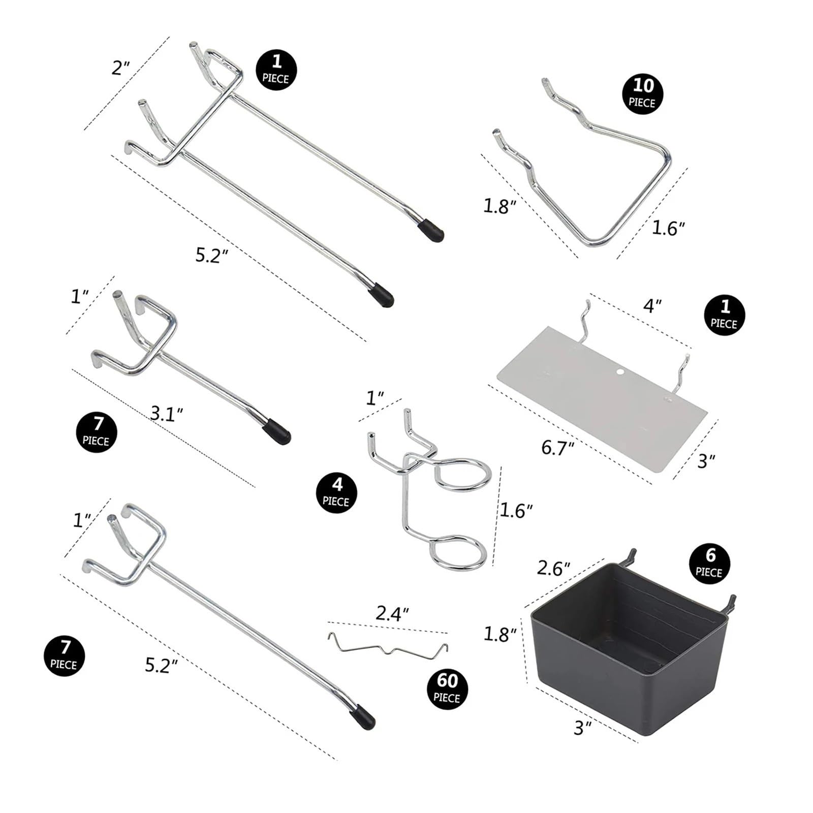 Stecktafel-Hakensortiment, 2er-Set, Stecktafel-Zubehör, Organizer-Kit mit Metallhaken, 140-teiliges Stecktafel-Haken-Set für Stecktafeln, Schlösser, Hängeanwendungen