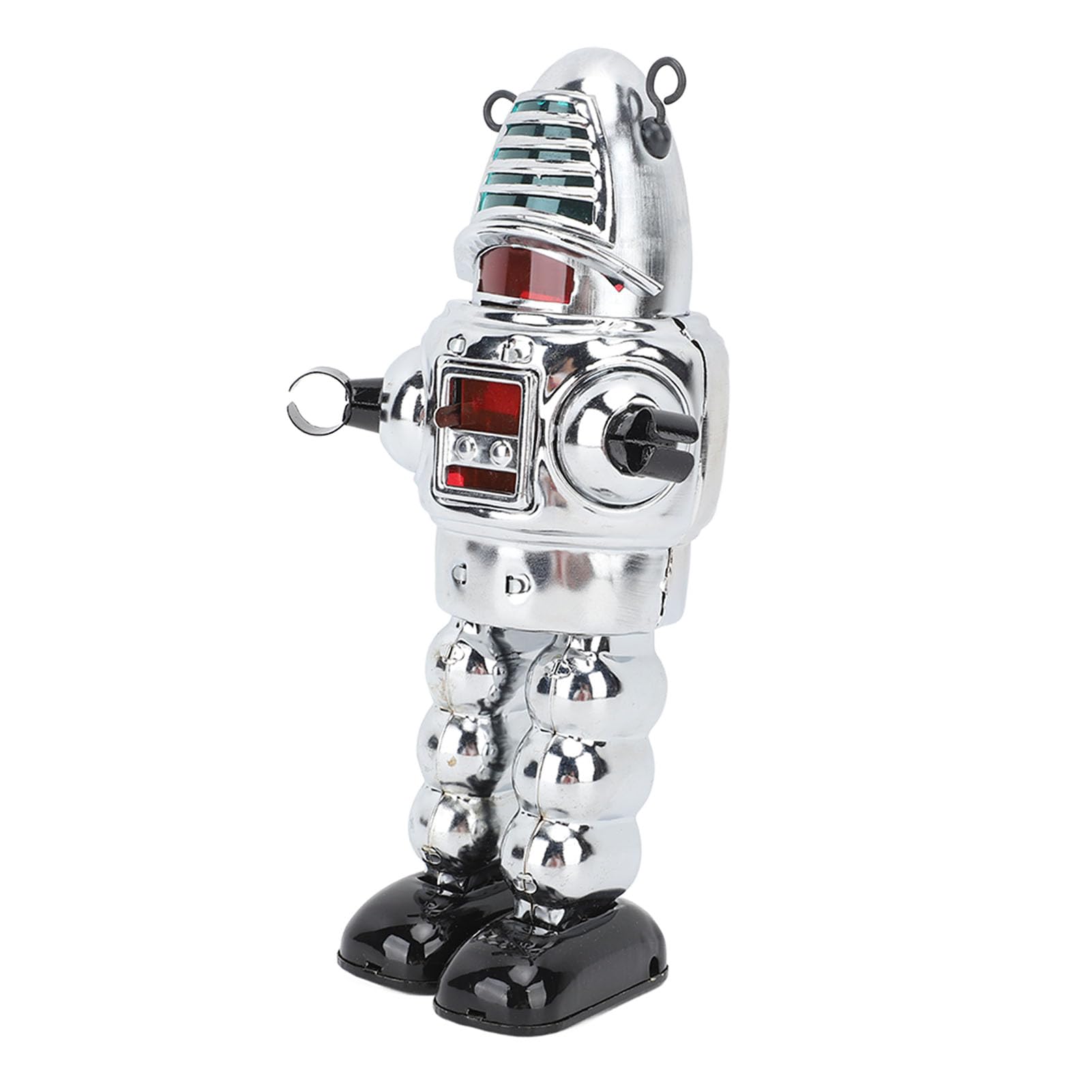 Alomejor Giocattolo Robot a Orologeria, Statuetta Ambulante di Robot da Scherma in Metallo con Pietre Lampeggianti e Scintille, per Regalo di Compleanno di Natale di Halloween da (Silver)