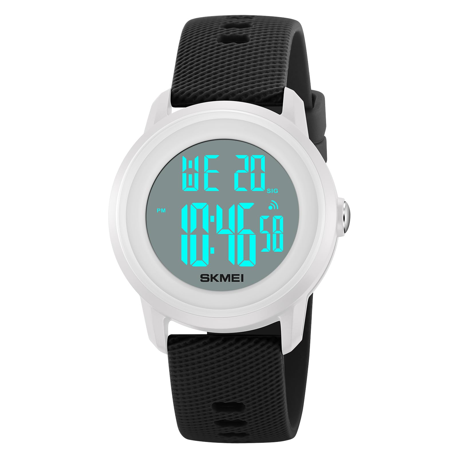 SKMEI Mens Digital Sports Watches with 50M Waterproof EL Light Women Multifunction Simple Stylish Wrist Watches