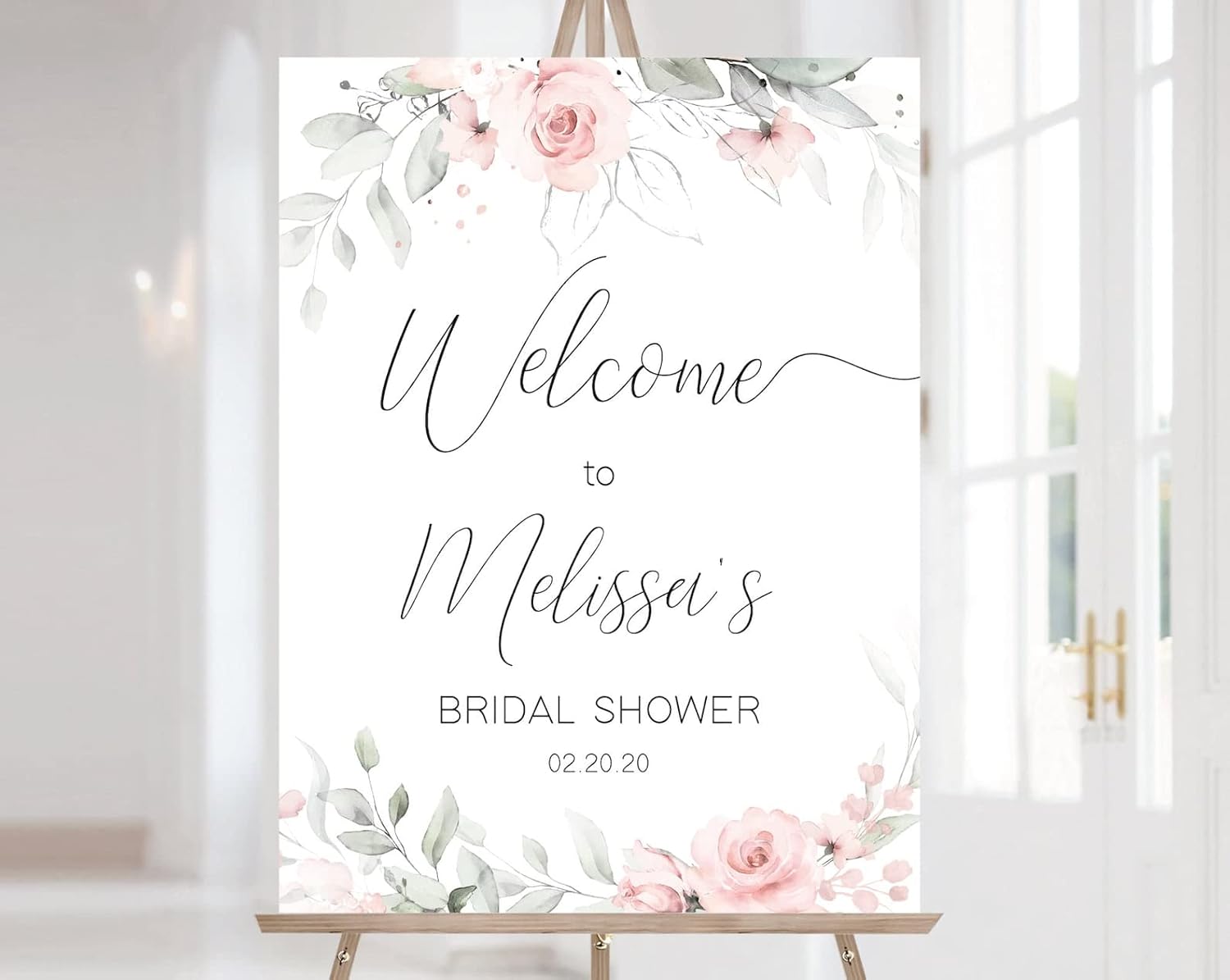Bridal Shower Sign Personalized Blush