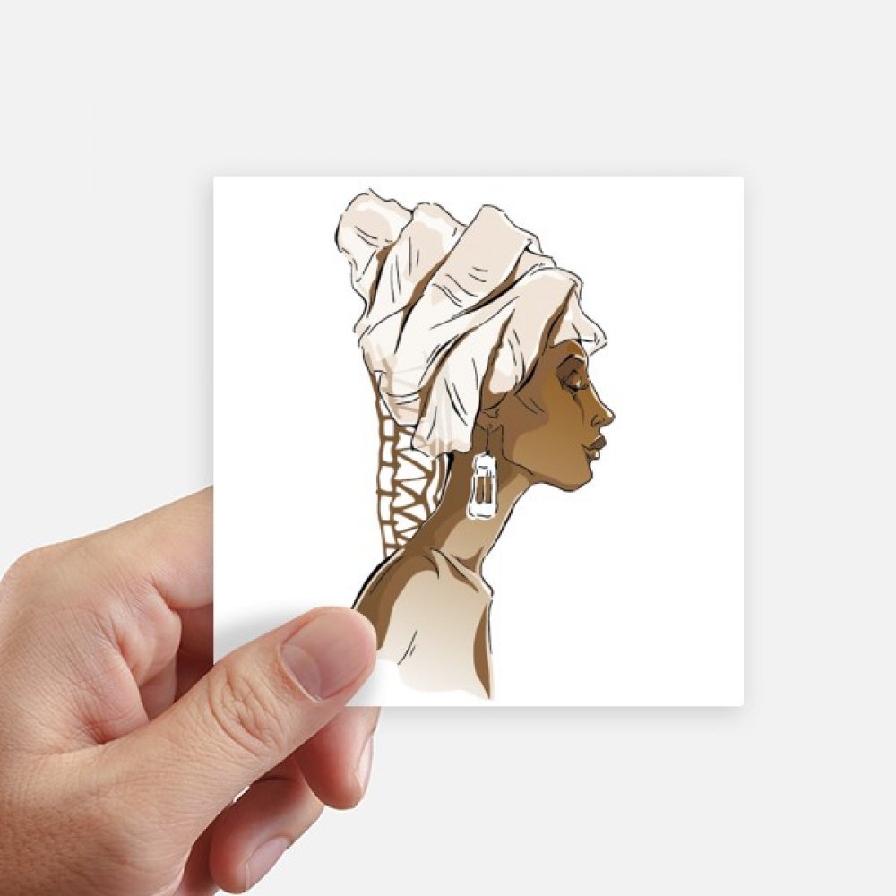 Sticker carré art africain pour personnaliser gourde et ordinateur