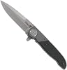 CRKT M40-03 EDC Folding Pocket Knife: Everyday Carry, Bead Blast Blade, Flipper Open, Deadbolt Lock, Aluminum & Glass Reinforced Nylon Handle, 4-Position Pocket Clip
