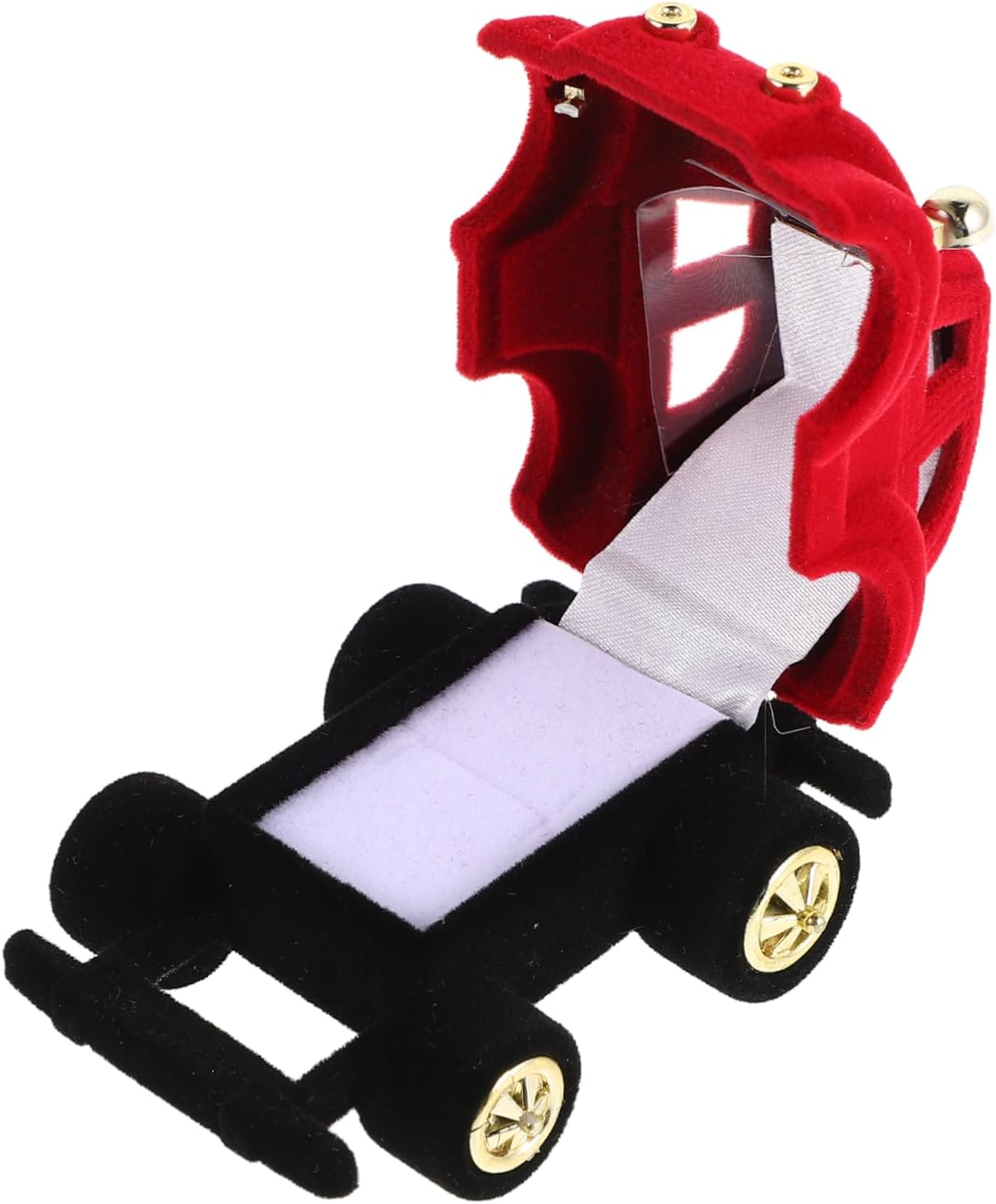 FRCOLOR Cute Vintage Car Plush Box Soft Lining for Valentine Day Proposal Engagement and Jewelry Storage Adorable Keepsake for Weddings and Anniversaries