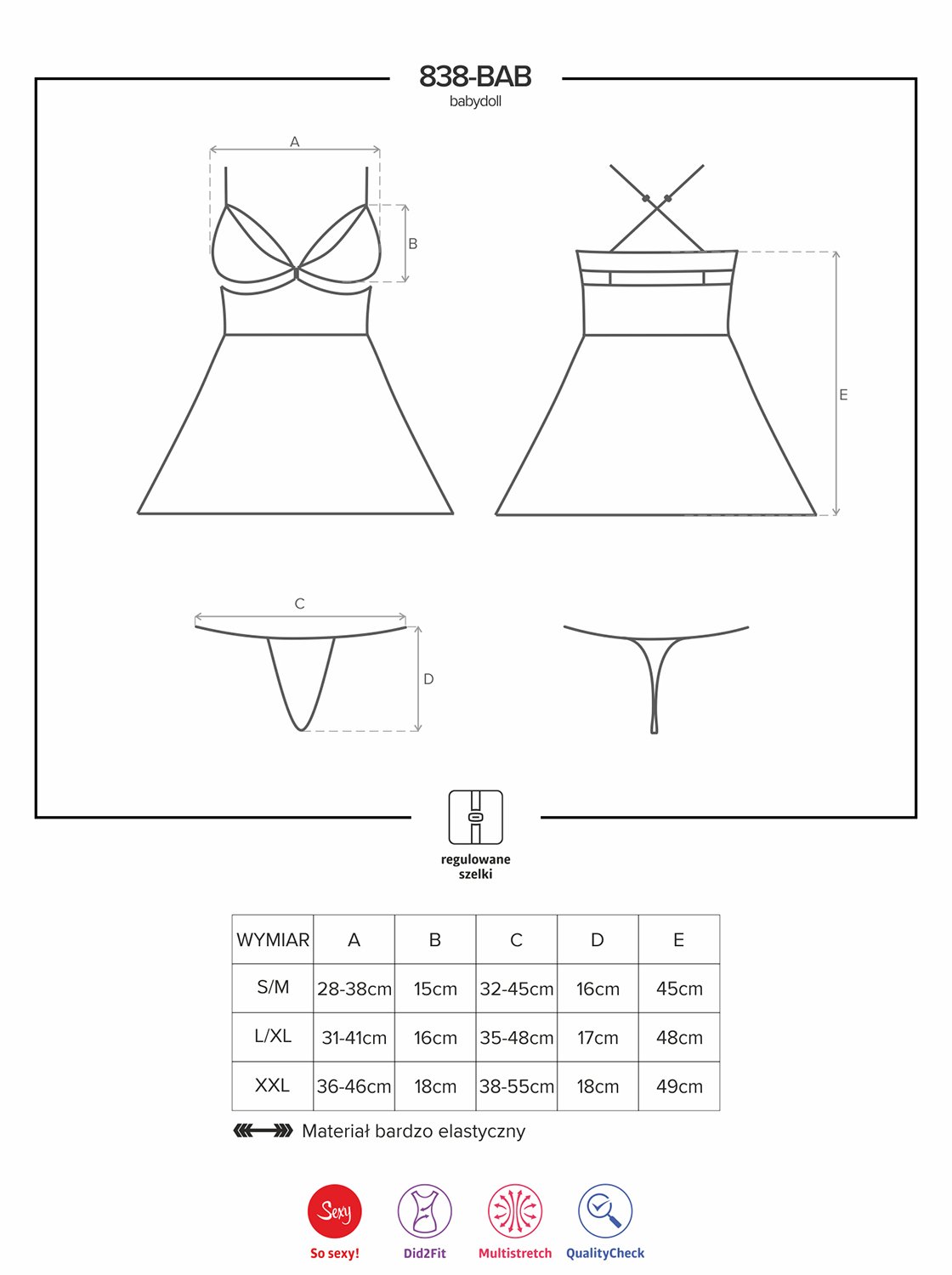 Obsessive Damen Babydoll mit String