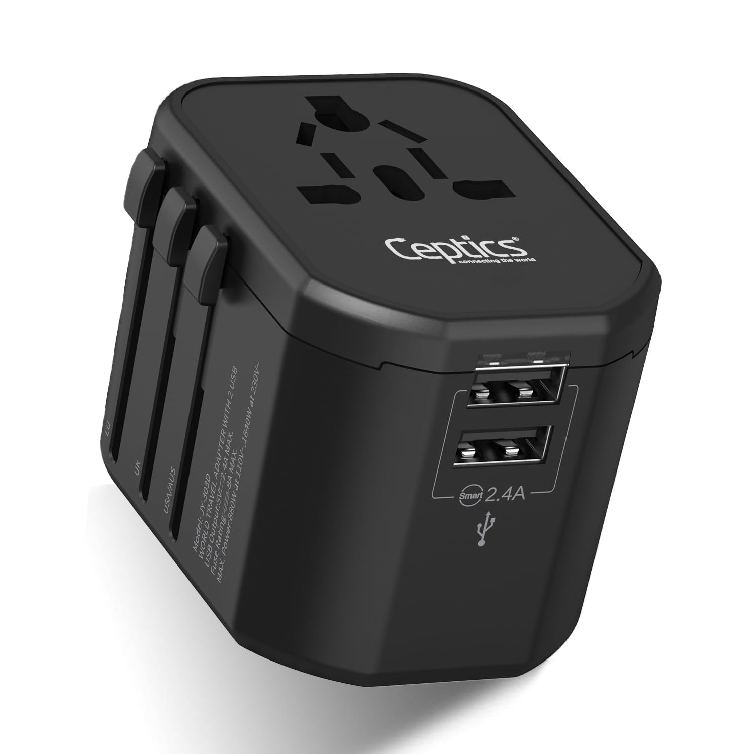 Ceptics Universal Travel Adapter - 3 in 1 Worldwide Travel Adapter ...