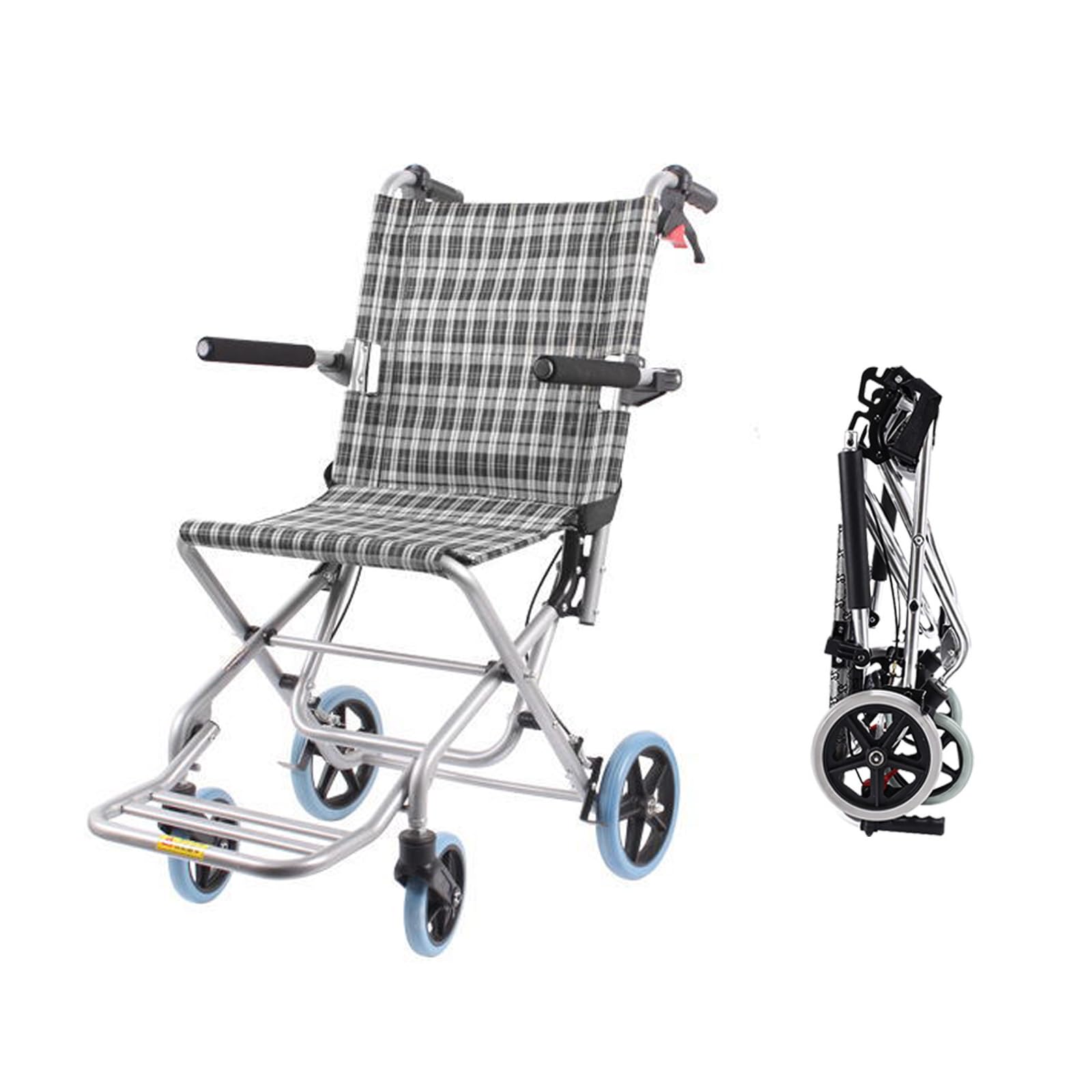 Lightweight Transport Wheelchairs for Adults Foldable Under 20 Lbs, Ultra-Light Wheel Chair Trolleys for Elderly with Bag,Aluminum Chair,Narrow Lightweight Wheelchairs,220 Lbs Capacity