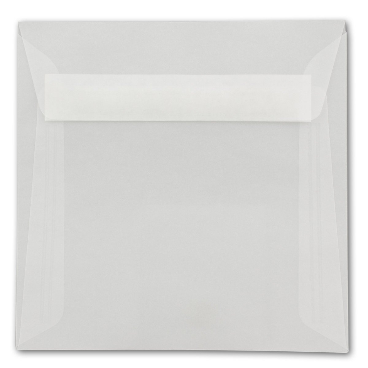 Lot de 400 enveloppes transparentes - Format carré - 16 x 16 cm - 92 g/m² - Fermeture adhésive - Sans fenêtre