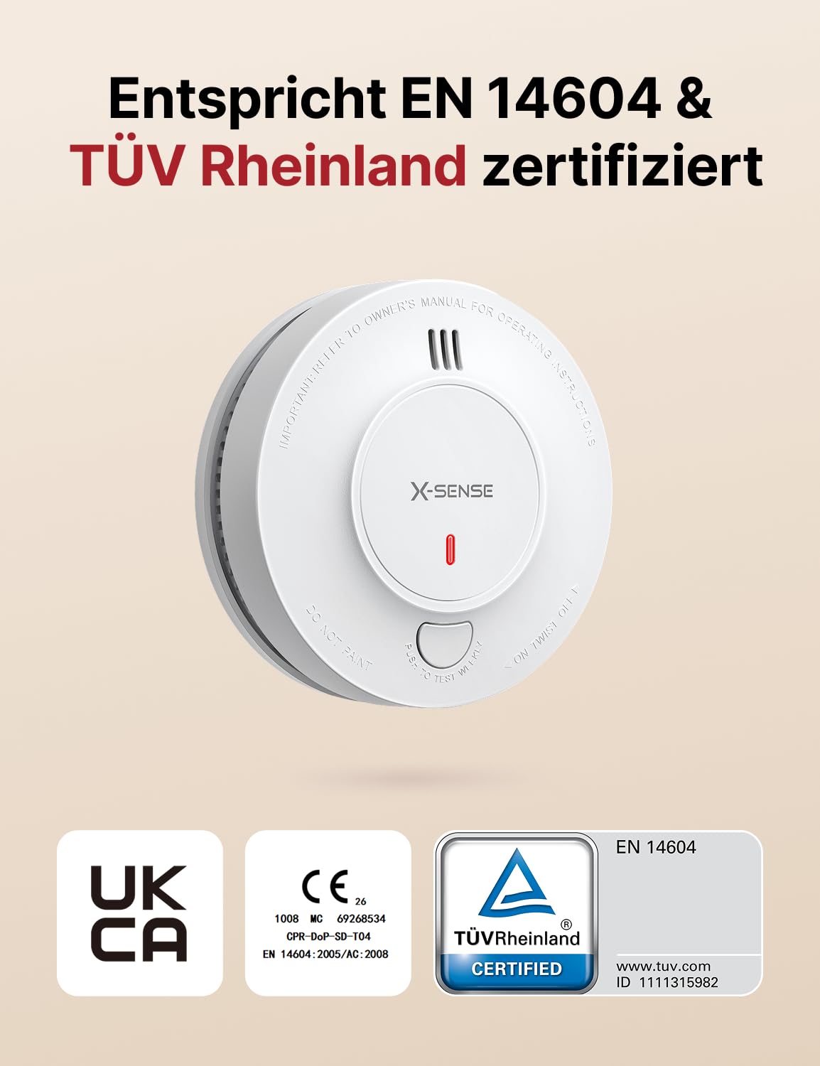 X-Sense Smart WLAN-Rauchmelder Feuermelder mit 10-Jahres-Batterie und SBS50 Basisstation, TÜV Rheinland Zertifiziert, photoelektrischer vernetzbarer Funk-Brandmelder, SD19-MN61, 6 Stück