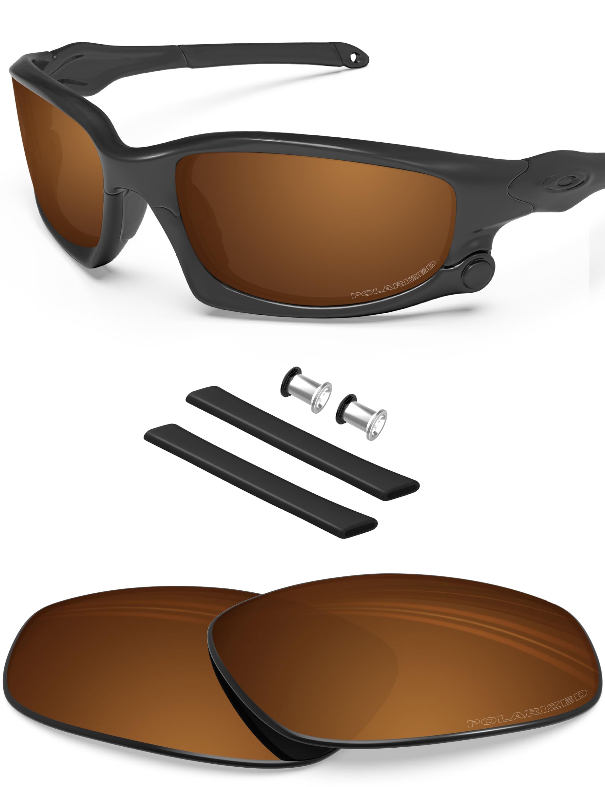 BlazerBuck Anti-salt Polarized Replacement Lenses for Oakley Split Jacket OO9099 - Amber