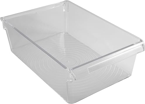 Kitchen Details 2 count Large Refrigerator Storage Bin, Fridge & Freezer, Kitchen Organization, Stainless Steel Handle, Countertop, Cabinets, Pantry, Clear Pack of 6