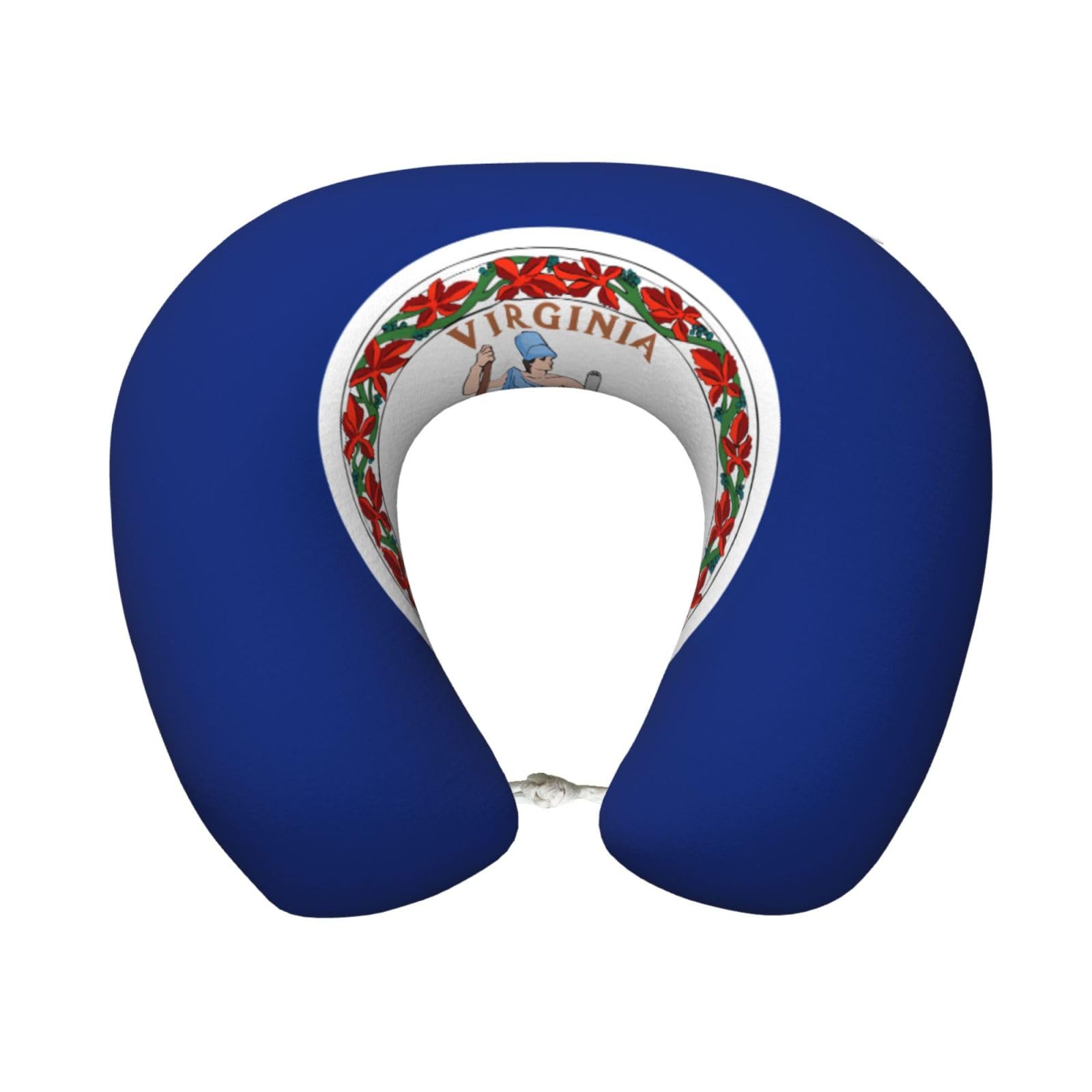 BOAIHH Flag of Virginia Memory Foam Travel Pillow for Soft Comfort Fits Snugly for Naps Office, and Airplane Use