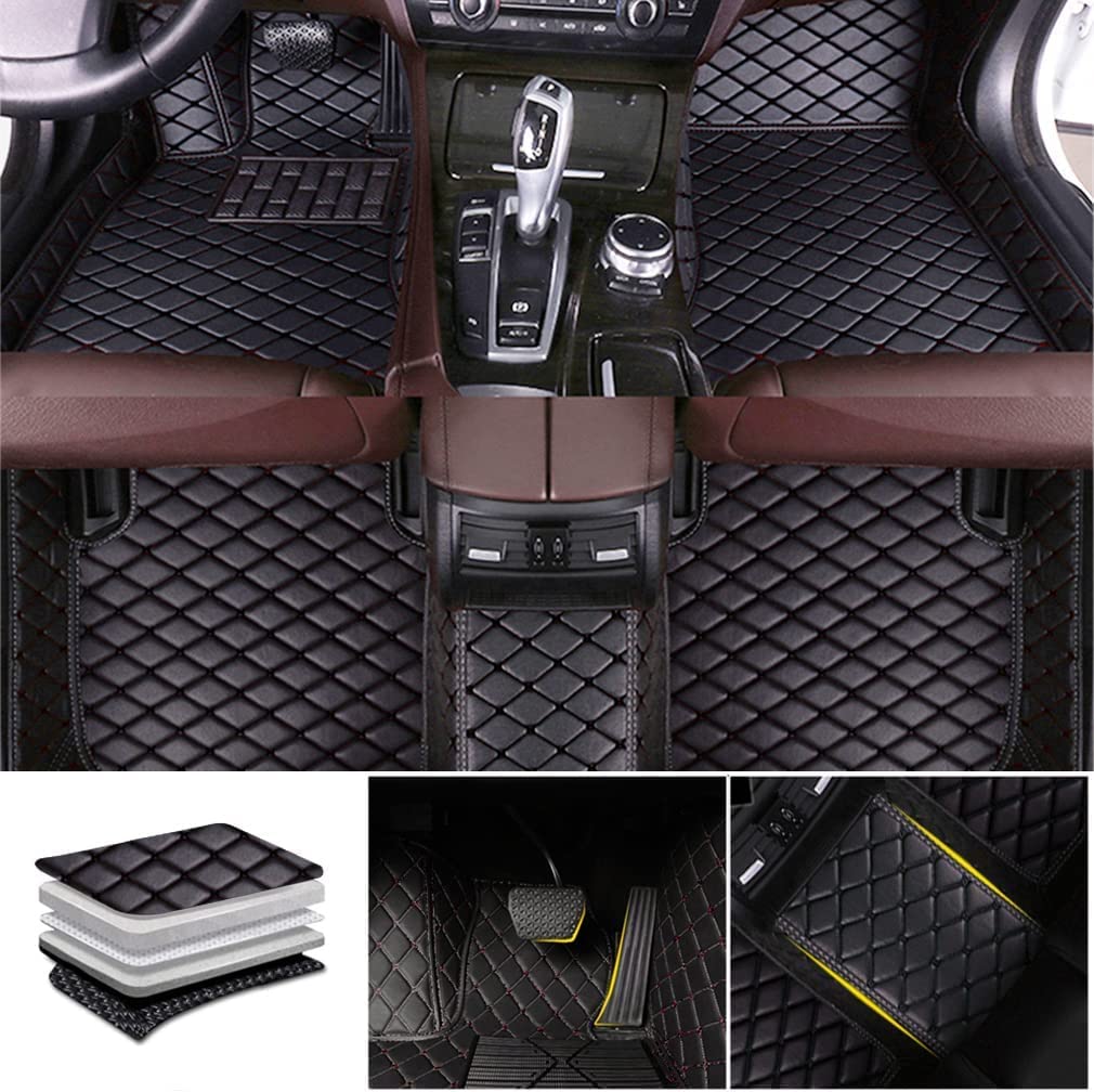 RENDE Tappetini Abitacolo Auto per Mercedes-Benz A-Class 3.Gen (W176) 5-Door Hatchback 2013-2019,Impermeabile Tappetino Tappeto Moquette Antiscivolo Fodera Tappeti,A/Brown